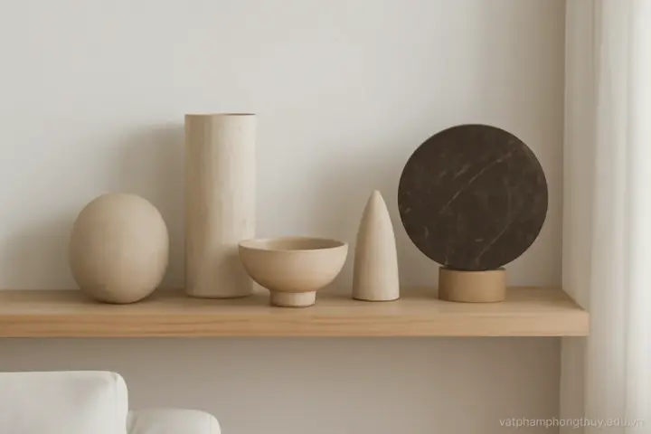 Áp dụng màu sắc ngũ hành nhẹ nhàng qua đồ trang trí